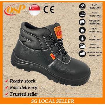 OSP 9876 FULL GRAIN LEATHER CE EN20345 SINGAPORE SAFETY STANDARD APPROVED