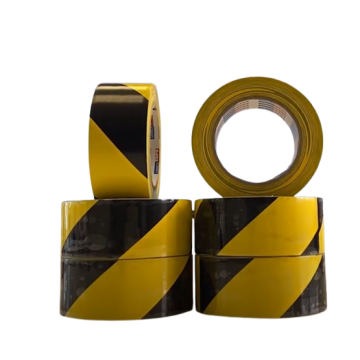 Caution tapes Yellow / Black with adhesive on reverse side of the Tape 50mm x 33 meters