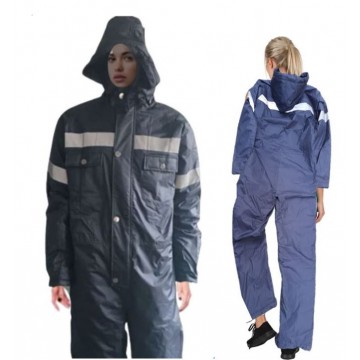 Hooded Winter Coverall with reflective tape