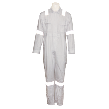 OSP WHITE COVERALL WITH GREY REFLECTIVE TAPE OSP WHITE COVERALL WITH GREY REFLECTIVE TAPE