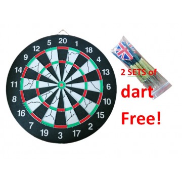 Dart board with 2 sets of darts