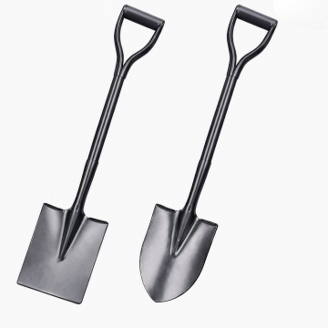 Galvanised Steel Square & Round Point Shovel with D-Handle – Lightweight Heavy-Duty Digging Shovel 1.45kg