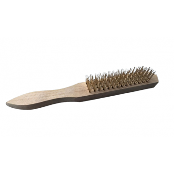 Brass Wire Brush, Wood Straight Handle, 290MM