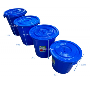 Plastic Garbage bin Blue   70 Litre / 90 Litre / 120 Litre
