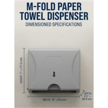 M-Fold Paper Towel Dispenser – Wall Mounted Manual Tissue Dispenser