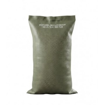 Heavy-Duty Woven Polypropylene Sandbag (Single Layer) - 40 x 70 cm, Olive Green