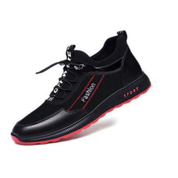 Sport Shoe Sport Trainer Black with Red trimming